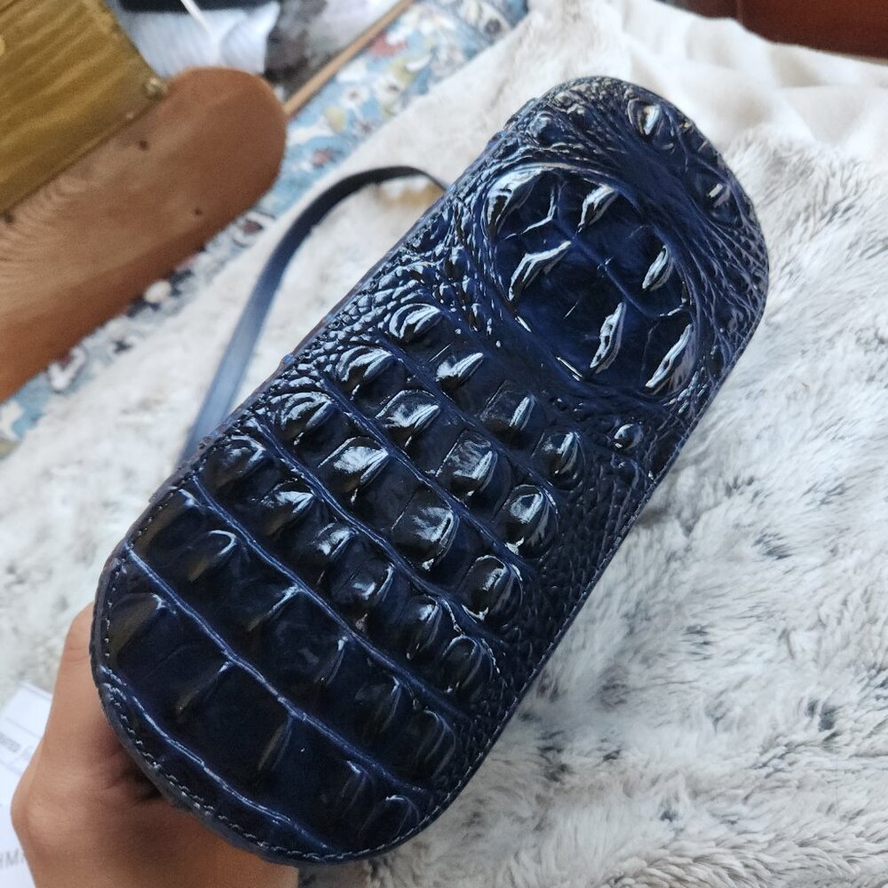 Brahmin Small Georgina - Kyanite Havisham Croc Leather Cross Body - Picture 5 of 11